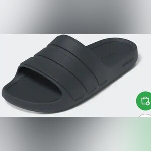 Addias Black Chrome Adilette Flow NWT